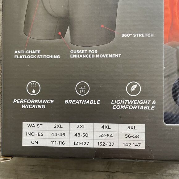 New Balance Boxer Briefs Mens Size 4XL Orange Black Anti-Chafe Plus 52-54 - Picture 9 of 12